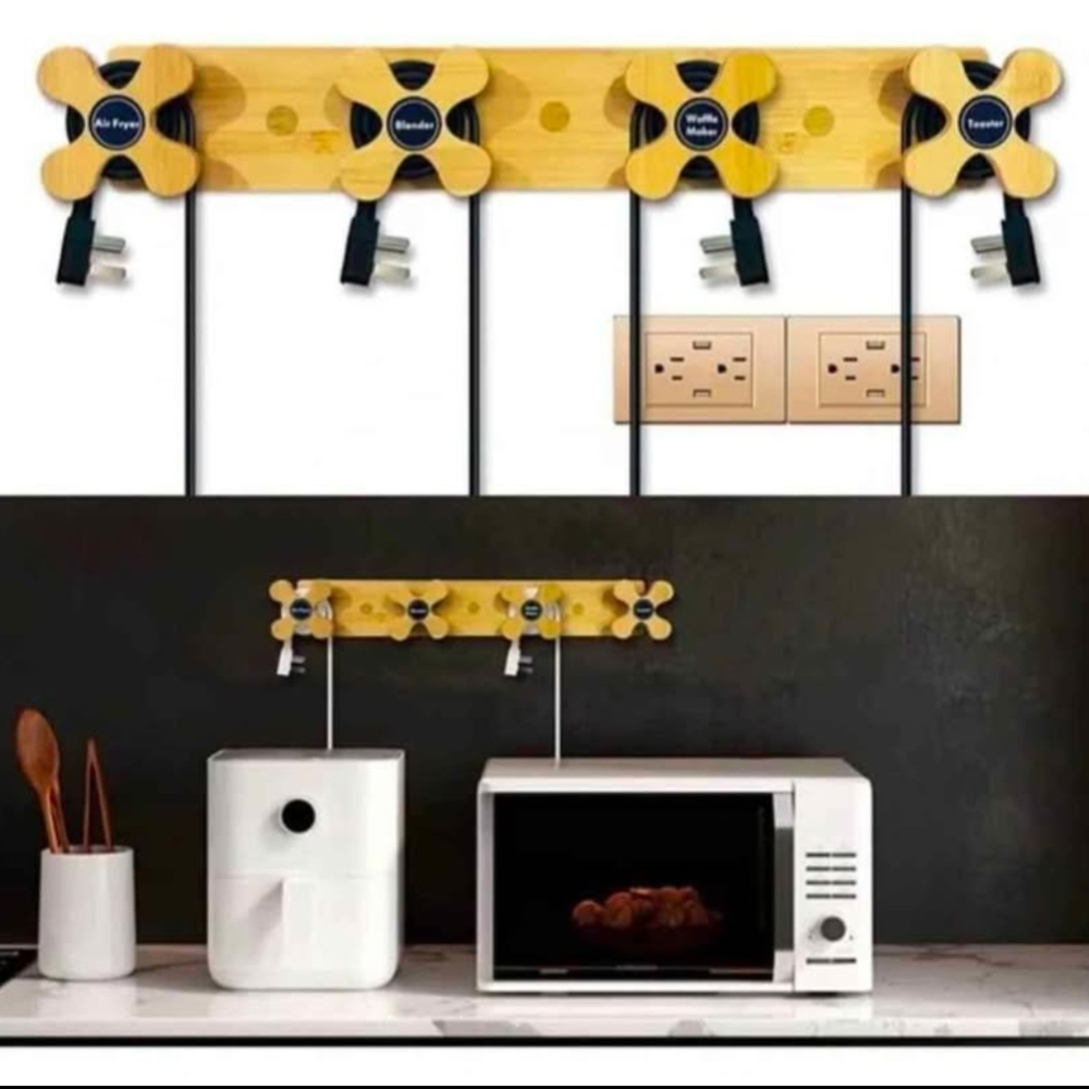 Brand New Premium Quality Bamboo Wooden Cord Organizer And Winder For Appliances